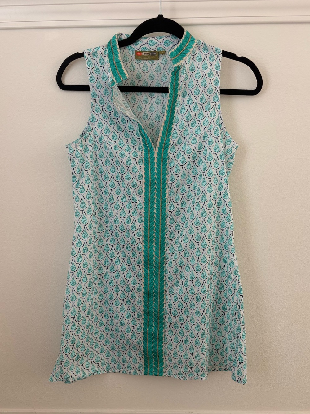 Turquoise Embroidered Sleeveless Mini Dress, Women’s Boho Chic Spiritual Wear